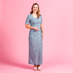 Load image into Gallery viewer, The Ava dress is a side button down maxi dress that is comfortable and breathable for summer
