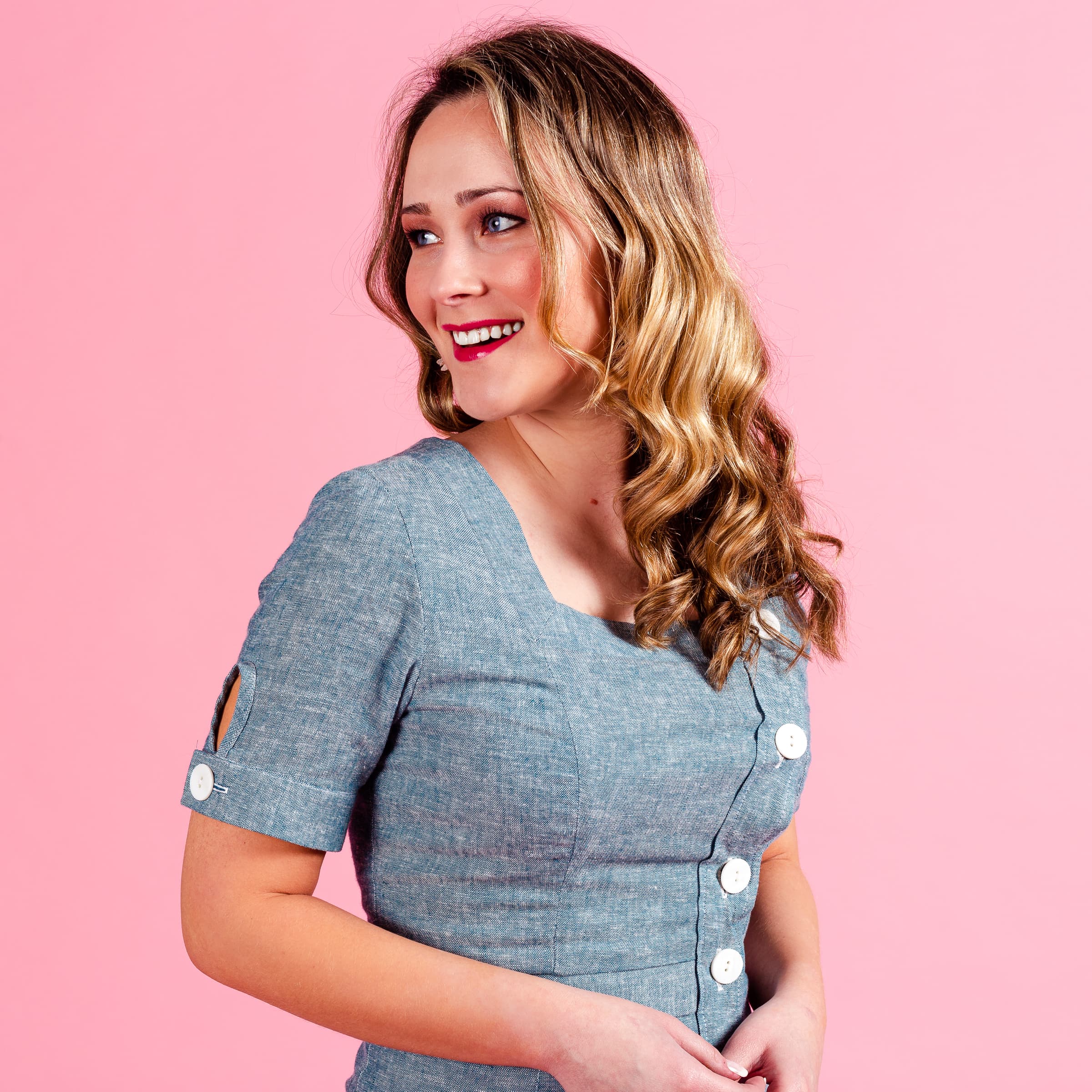 The Ava Dress includes cute details on the sleeve for a unique custom look